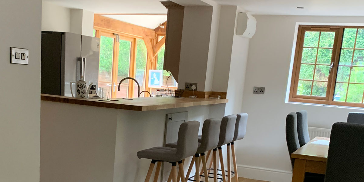 Kitchen diner refit as part of a home renovation in Blurton, SToke-on-Trent, by MW Construction