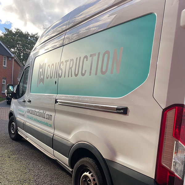 MW Construction Van outside a home in Stoke-on-Trent