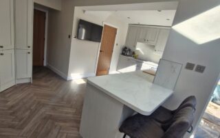 Breakfast bar The breakfast bar in the new garage conversion kitchen project in Fenton